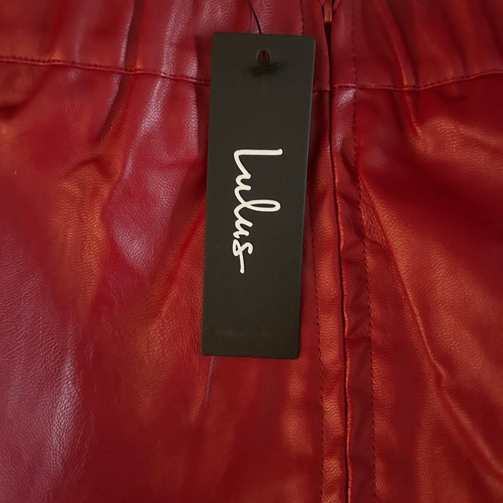 Brand New Lulu's Bold Red Mini Skirt - Picture 3 of 4
